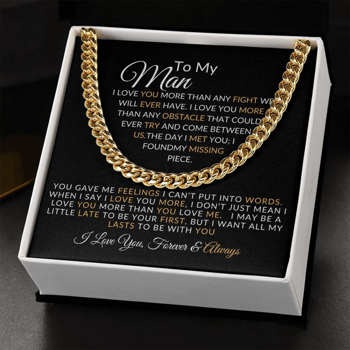 To My Man- Cuban Link Chain