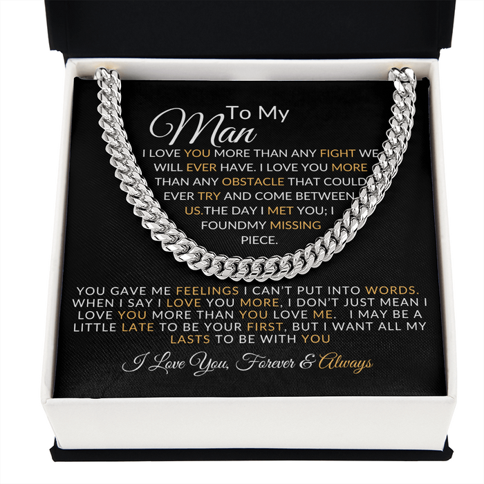 To My Man- Cuban Link Chain