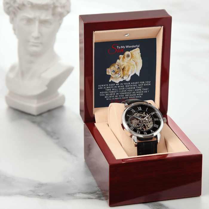 To My WONDERFUL- SON- Men's Openwork Watch