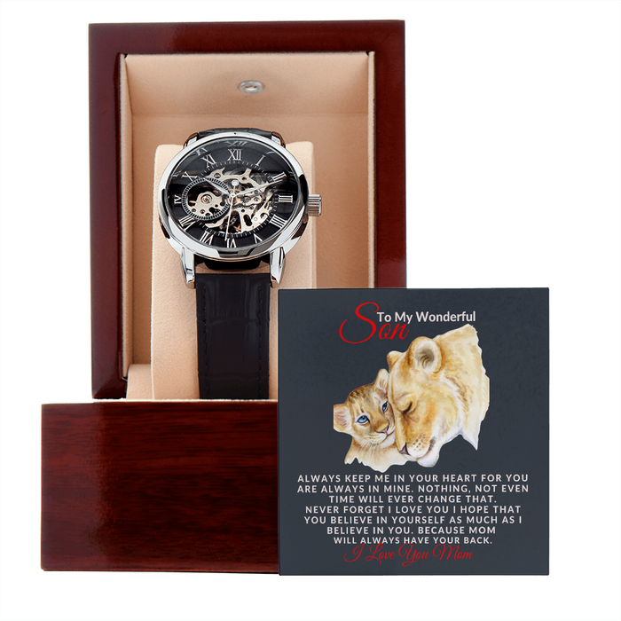 To My WONDERFUL- SON- Men's Openwork Watch