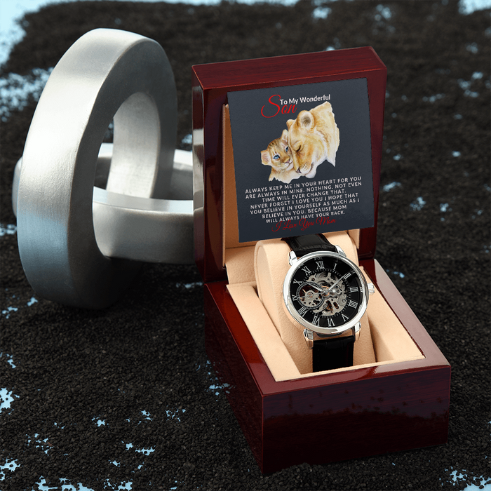 To My WONDERFUL- SON- Men's Openwork Watch