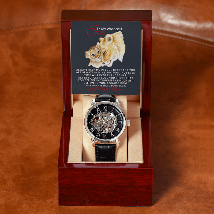 To My WONDERFUL- SON- Men's Openwork Watch