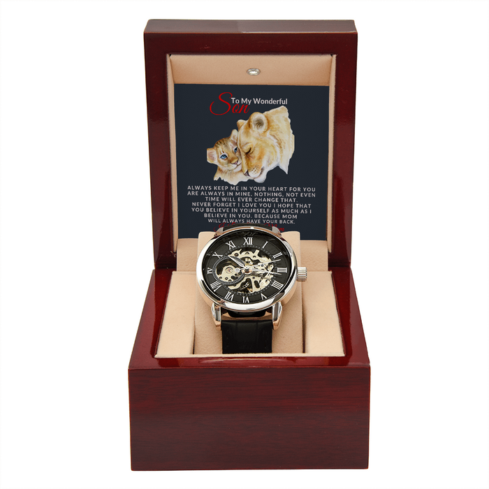 To My WONDERFUL- SON- Men's Openwork Watch