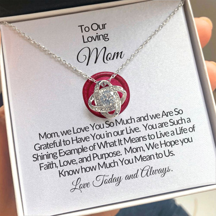 To Our Loving Mom-We Are So Grateful-Love Knot Necklace❤️