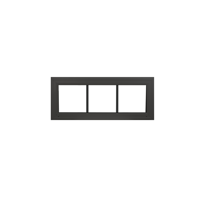 Transom Window 24" X 10" Double Pane Standard Glass Clear Black Front