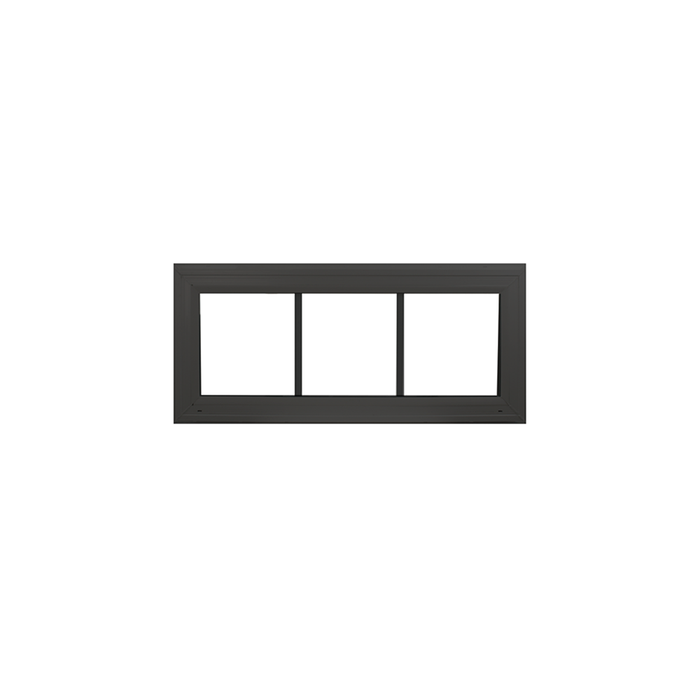 Transom Window 24" X 12" Double Pane Standard Glass Clear Black Front