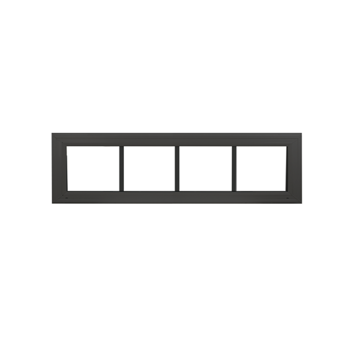 Transom Window 48" x 10" Double Pane Standard Glass Clear Black Front