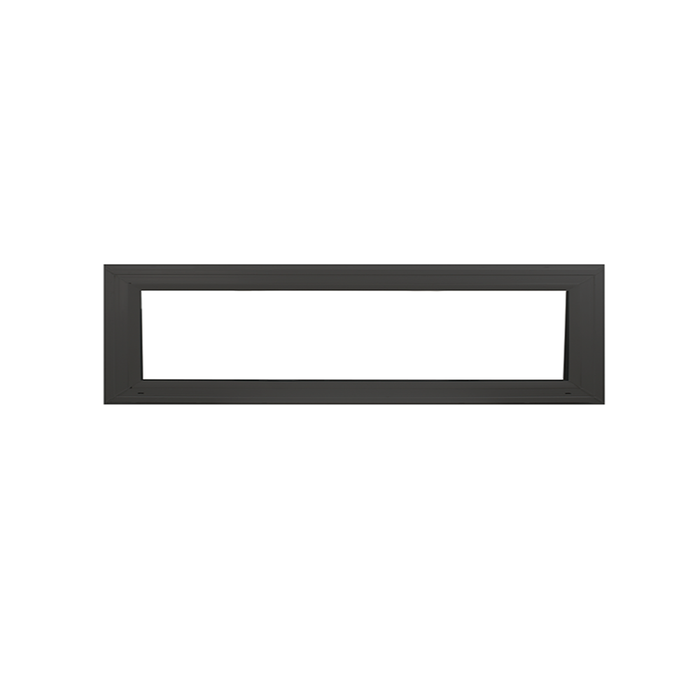 Transom Window 48" x 10" Double Pane Standard Glass Clear Black No Grid Front