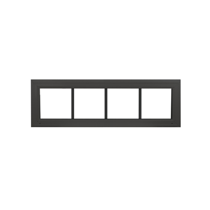 Transom Window 48" x 12" Double Pane Standard Glass Clear Black Front