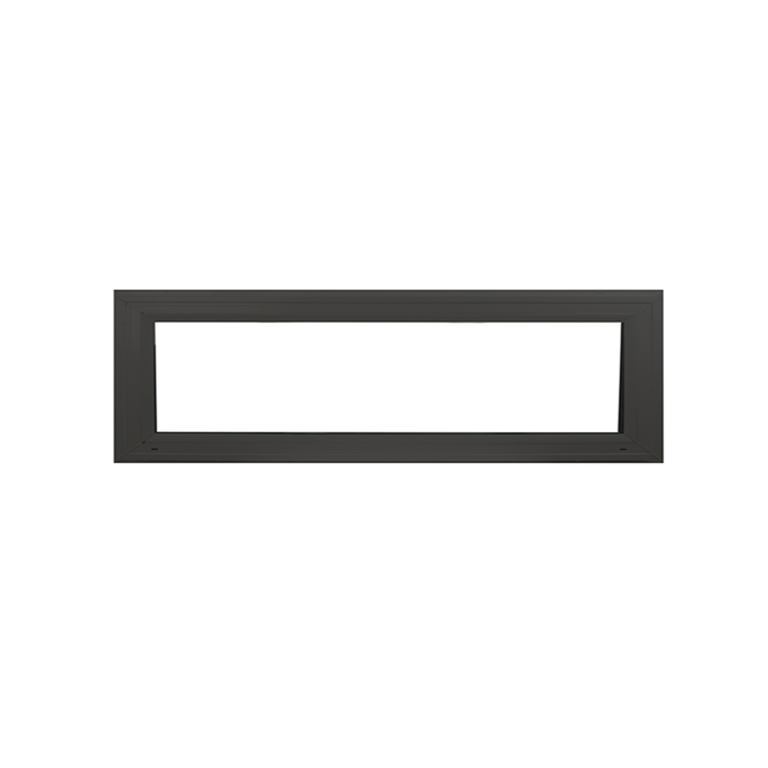 Transom Window 48" x 12" Double Pane Standard Glass Clear Black No Grid Front