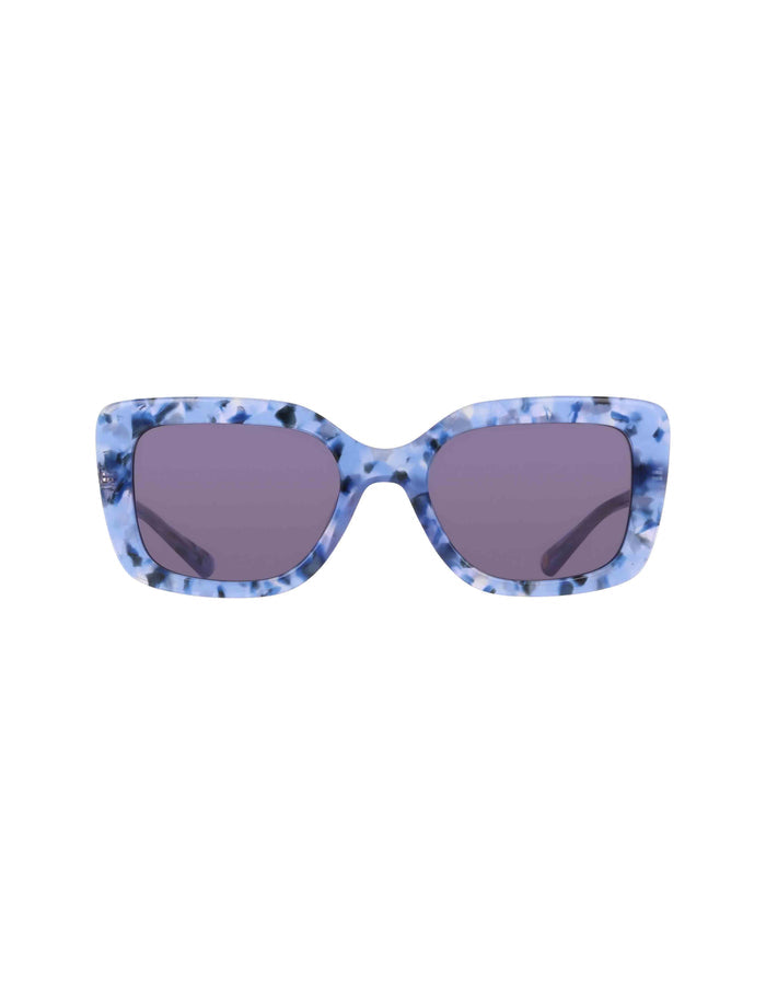 Anne Klein Blue Lilac Trendy Oversized Square Sunglasses