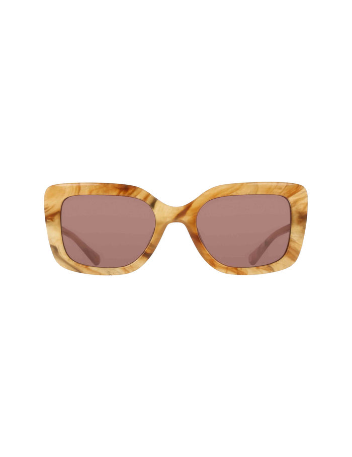 Anne Klein Butterscotch Trendy Oversized Square Sunglasses