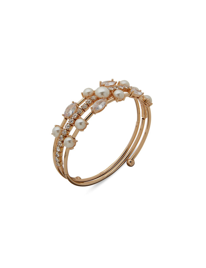 Anne Klein Gold Tone Trip Coil Bracelet