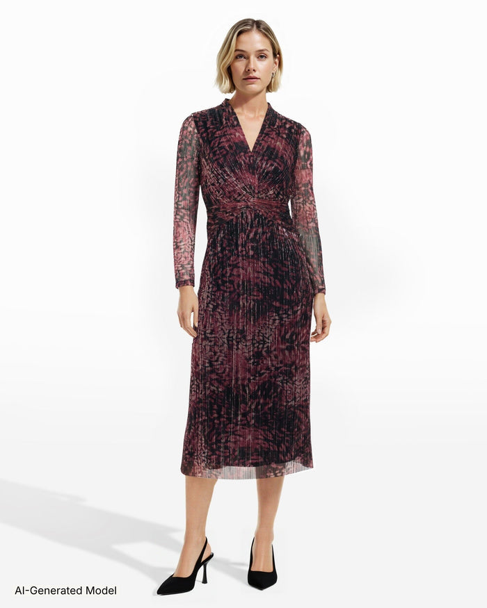 Anne Klein Twist Front Midi Dress