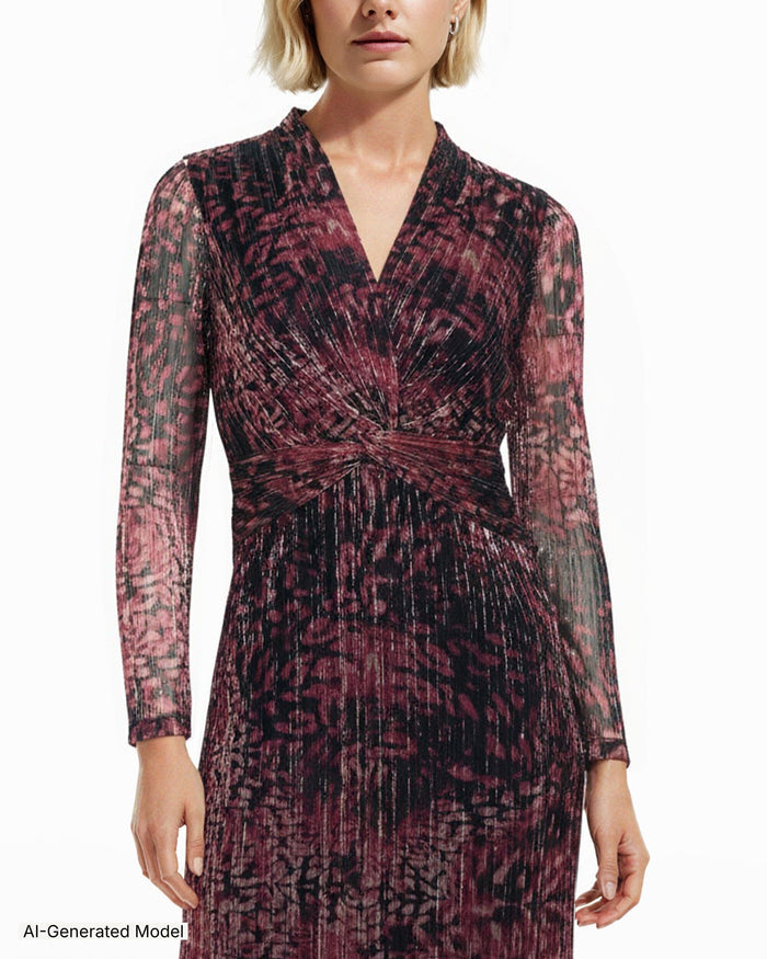 Anne Klein Twist Front Midi Dress