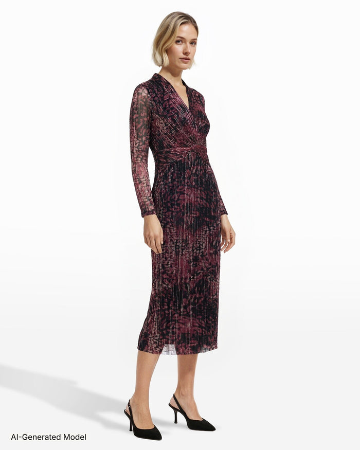 Anne Klein Twist Front Midi Dress