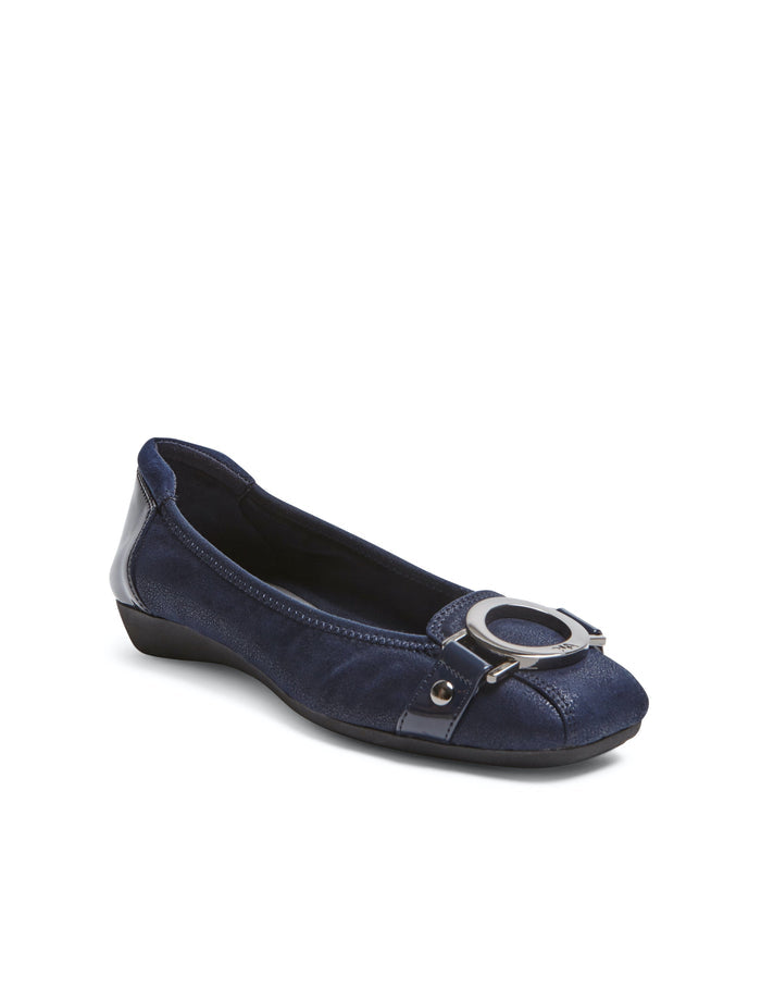 Anne Klein Dark Navy Multi Fabric Umeko Flats