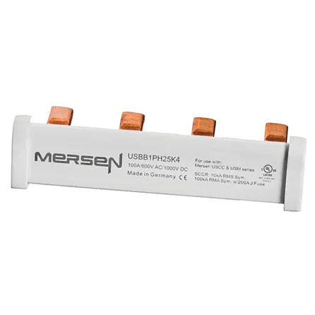 USBB1PH25K4 | Mersen Single-Phase Bus Bar System, 4 Pole