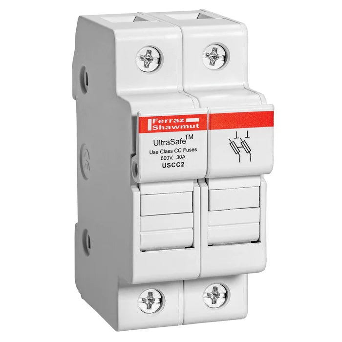 USCC2 Mersen Class CC Fuse Holder, 2-Pole, 30A, 600VAC