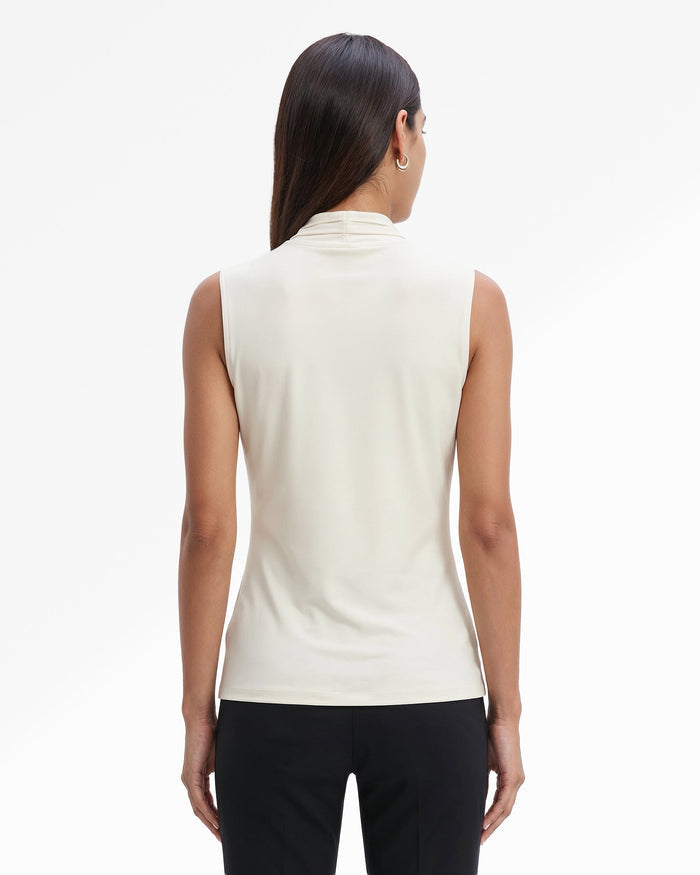 Anne Klein V-Neck Triple Pleat Top
