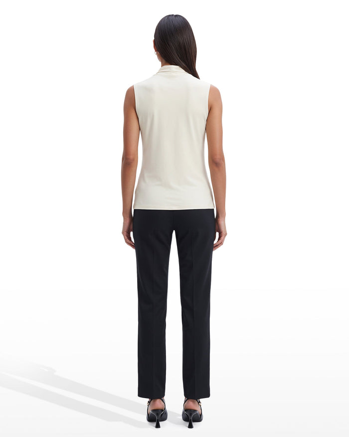 Anne Klein V-Neck Triple Pleat Top