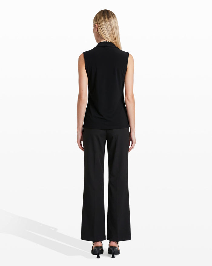 Anne Klein V-Neck Triple Pleat Top