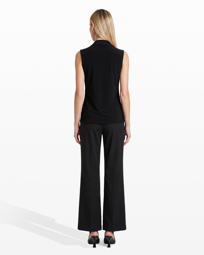 Anne Klein V-Neck Triple Pleat Top