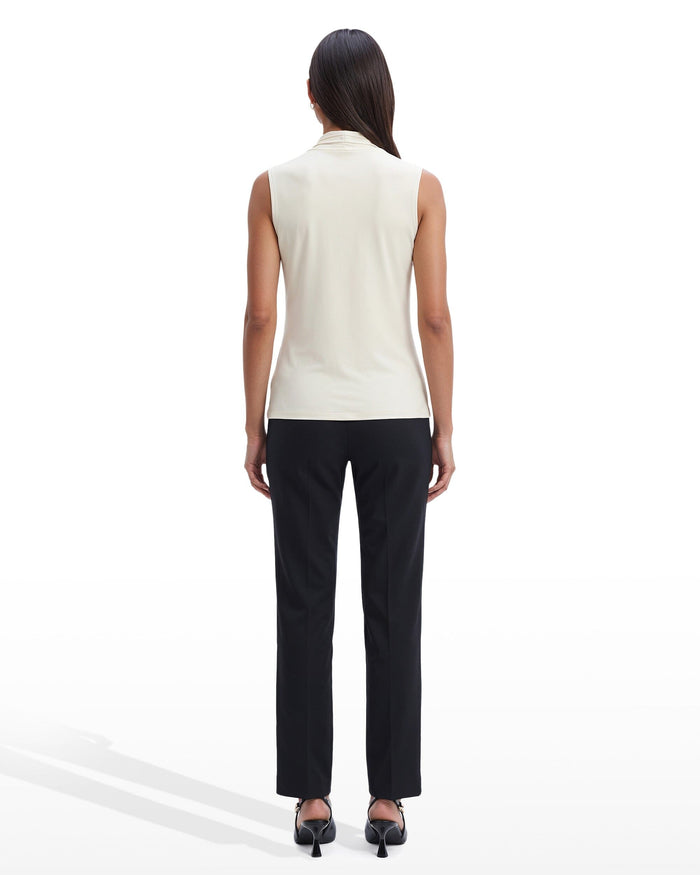 Anne Klein V-Neck Triple Pleat Top
