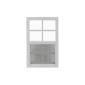 Vertical Slider 14 x 27 Window with Tempered Glass White Flush