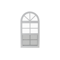 Vertical Slider 14" x 28" One Piece Arched Window with Tempered Glass White Flush