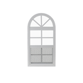 Vertical Slider 18" x 36" One Piece Arched Window with Tempered Glass White Flush