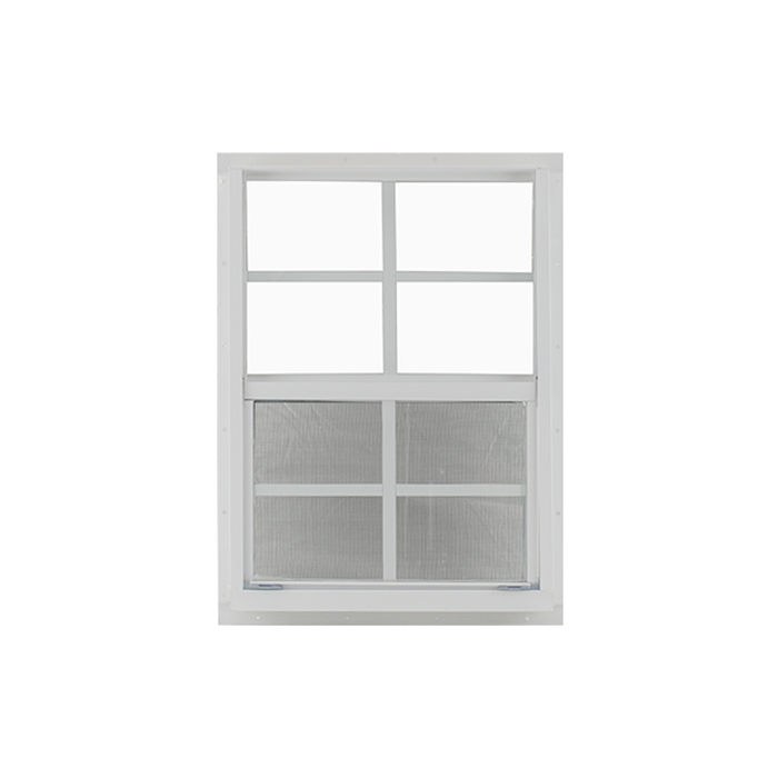 Vertical Slider 20" x 30" Shed Window with Tempered Glass White Flush Back