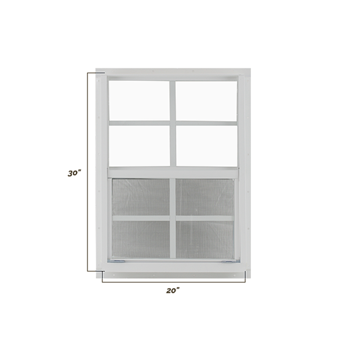 Vertical Slider 20" x 30" Shed Window with Tempered Glass Dimensions