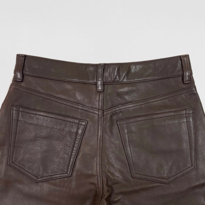 Vintage GAP Bootcut Leather Pants In Brown