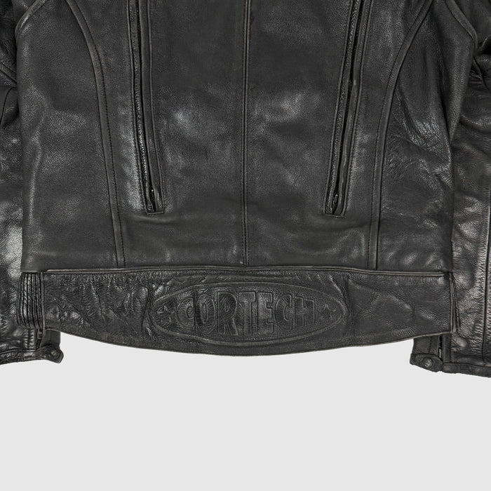 Vintage Moto Leather Jacket In Black
