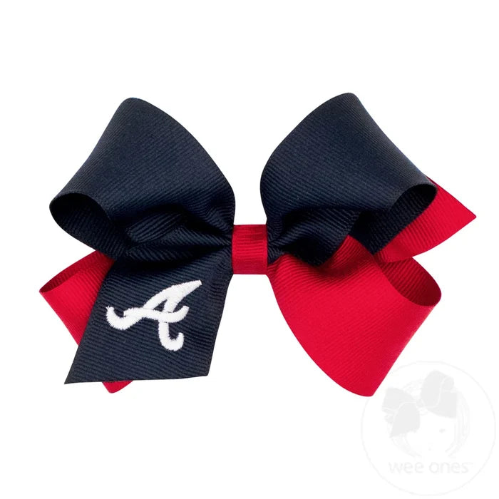 Wee Ones Braves Embroidered Hairbow