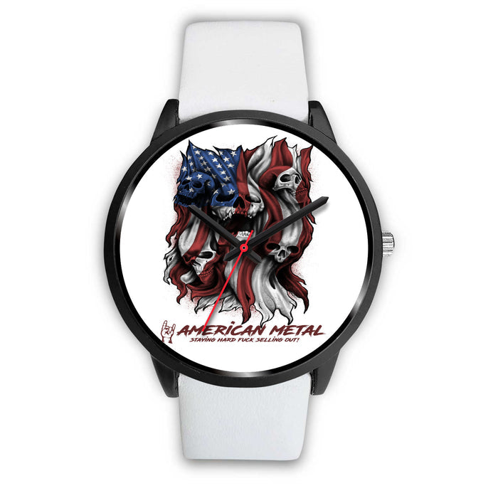 White Leather Black Leather Black Metal Mesh Black Link