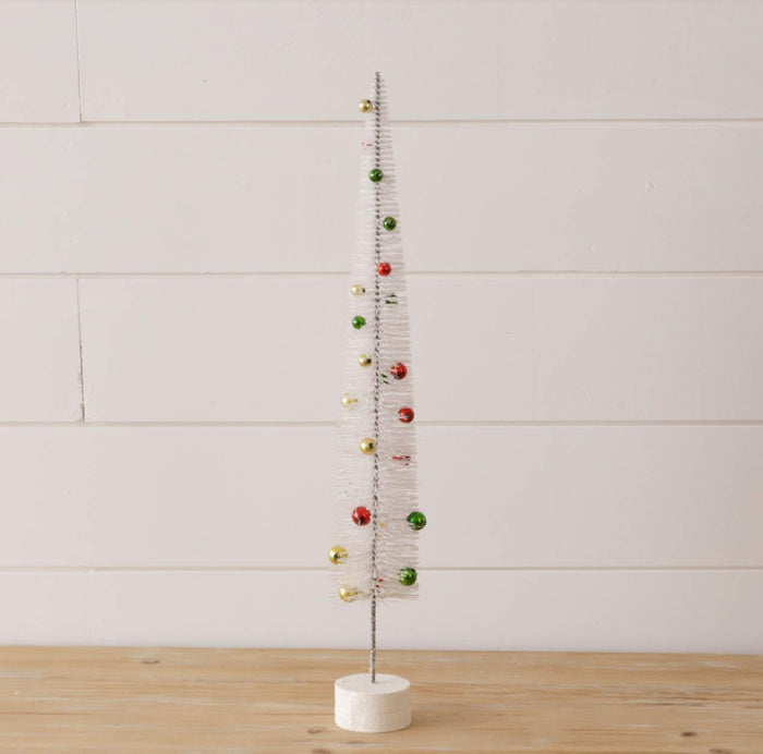 White Nostalgic Bottle Brush Tree Sm