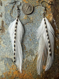 Wild Mountain Fringe - Winter Skies Feather Earrings