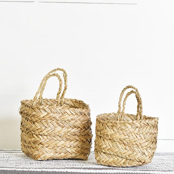 Woven Seagrass Hanging Planter
